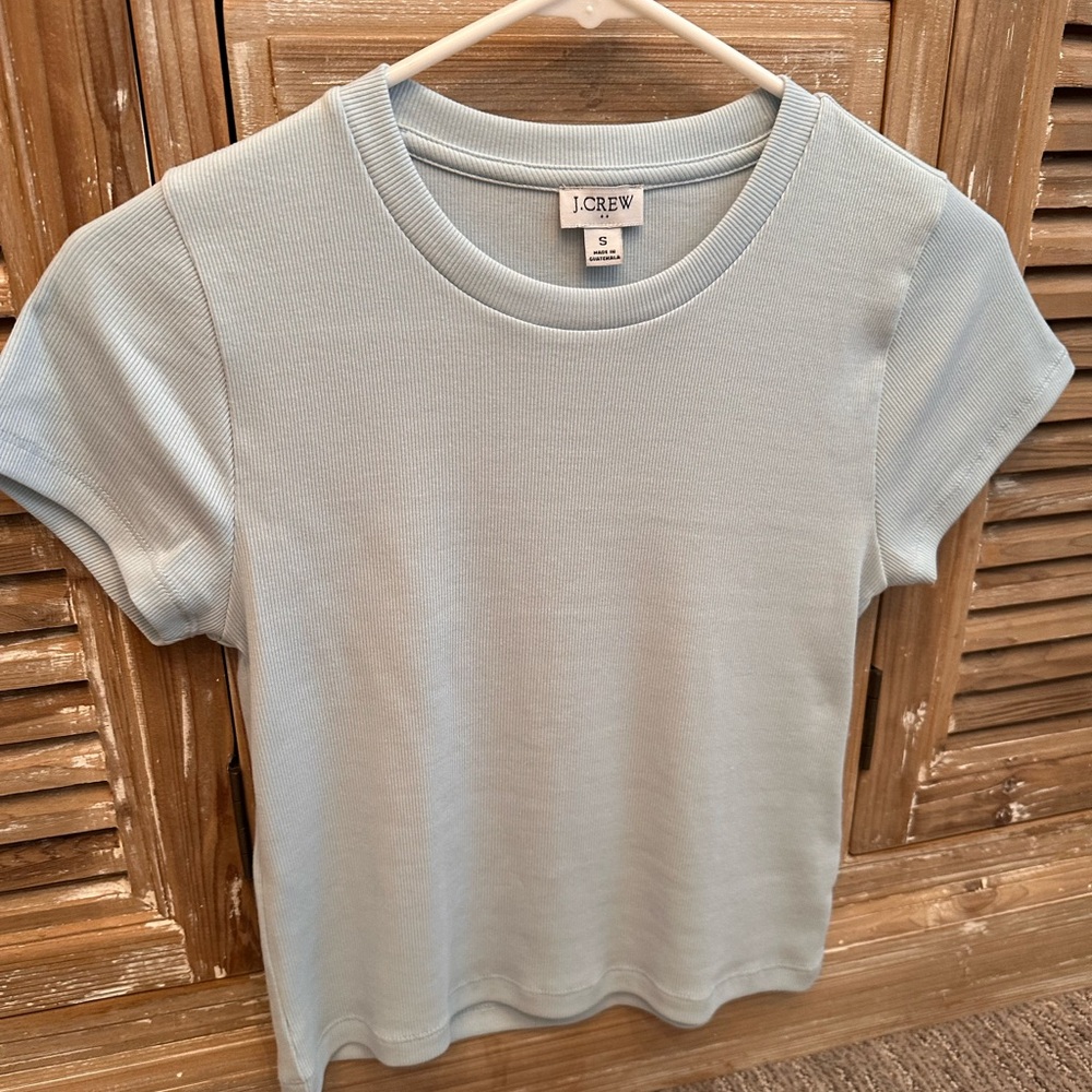 NEW J. Crew Factory Cropped Crewneck Baby Ribbed Tee (Size Small)